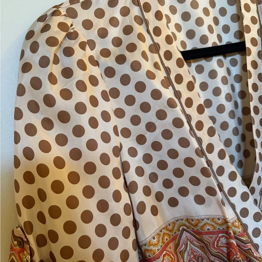 BCBG MaxAzria Beige Silk Top - Picture 2 of 8